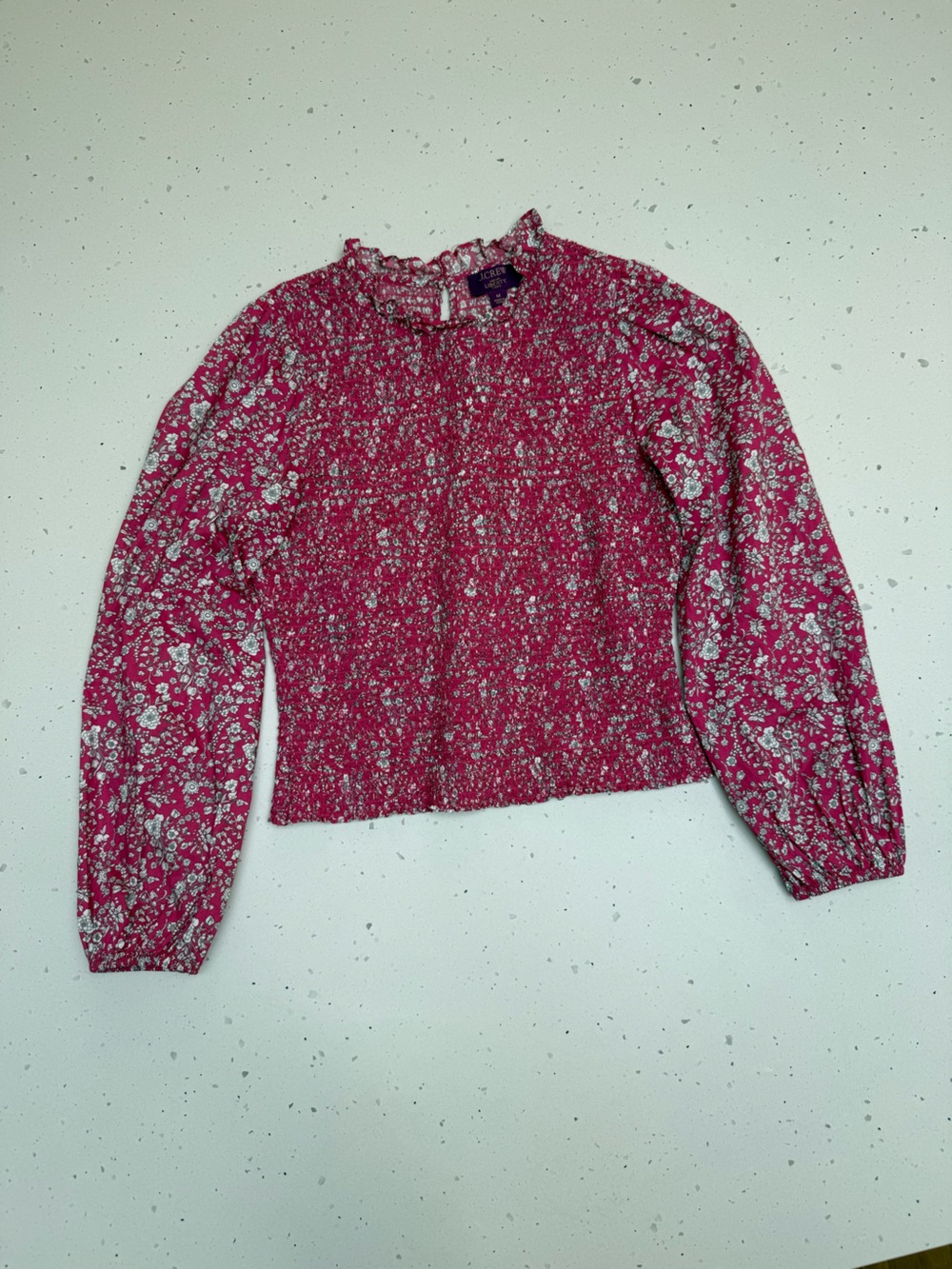 J.Crew Liberty Fabric Floral Smocked Blouse Size M